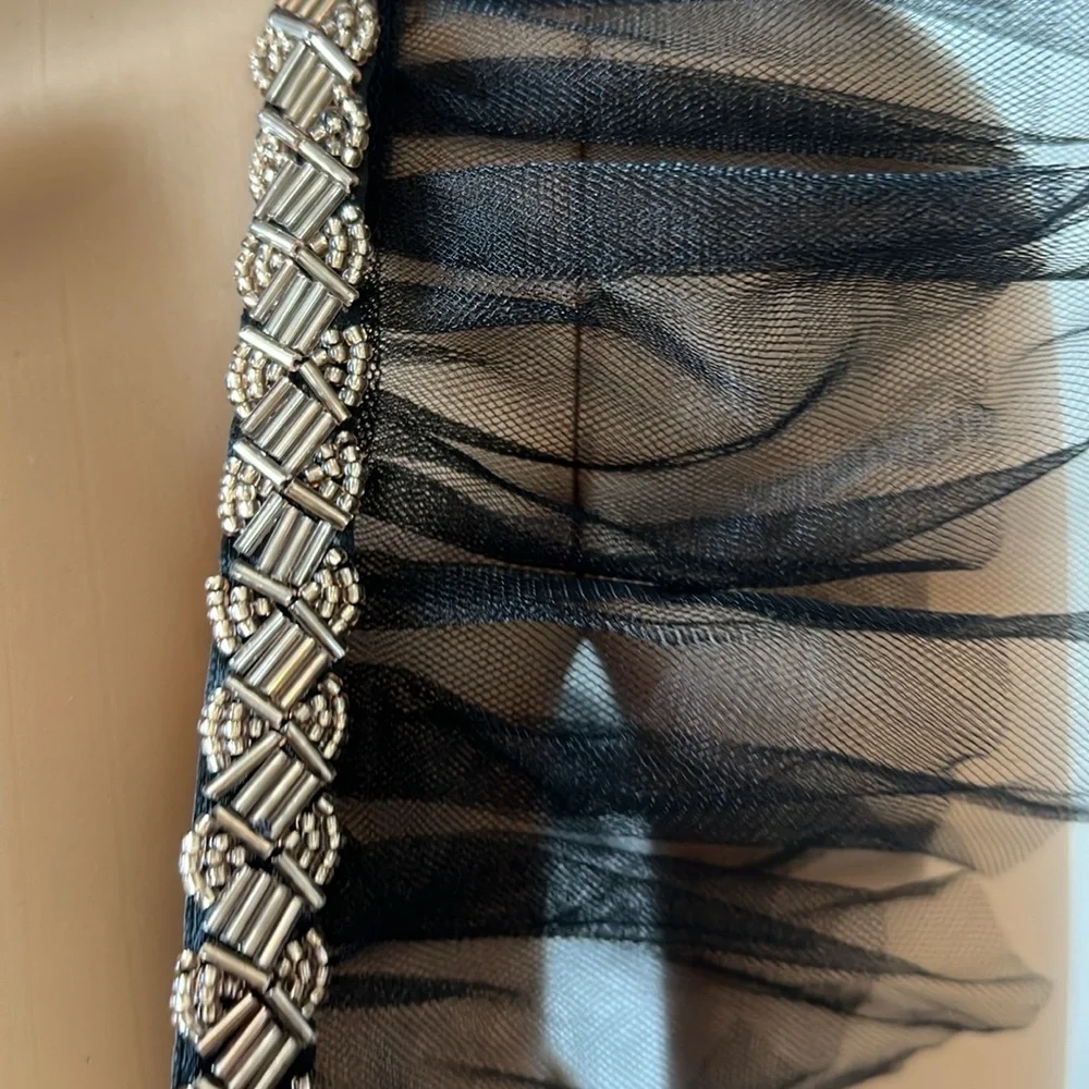 NWT Lulu’s formal beaded sequin evening dress S cream embroidered overlay sexy - Picture 8 of 15